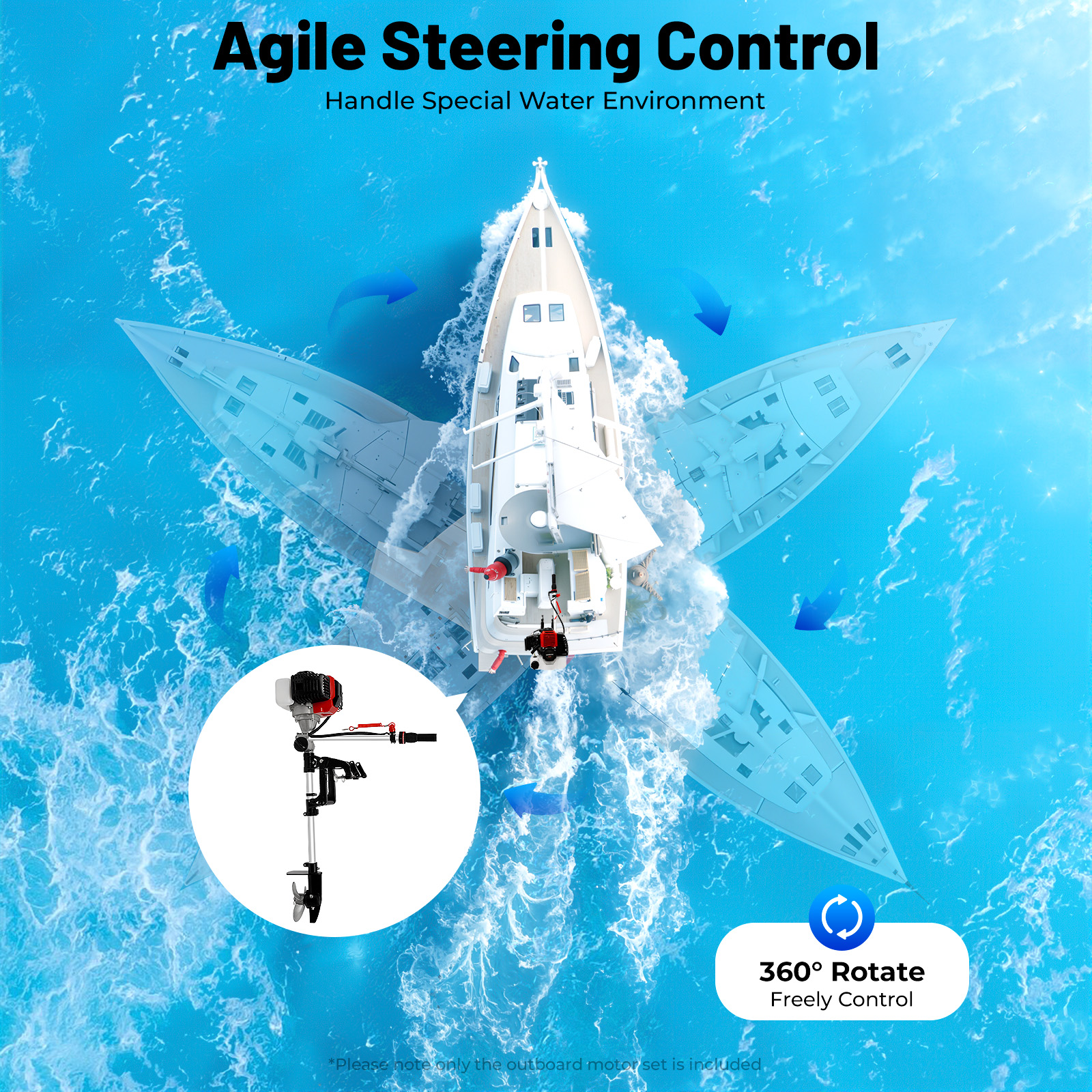 Fishing Boat Outboard Motor - Shunyu 2.3Horsepower Two-stroke 52cc Outboard Motor,Forced