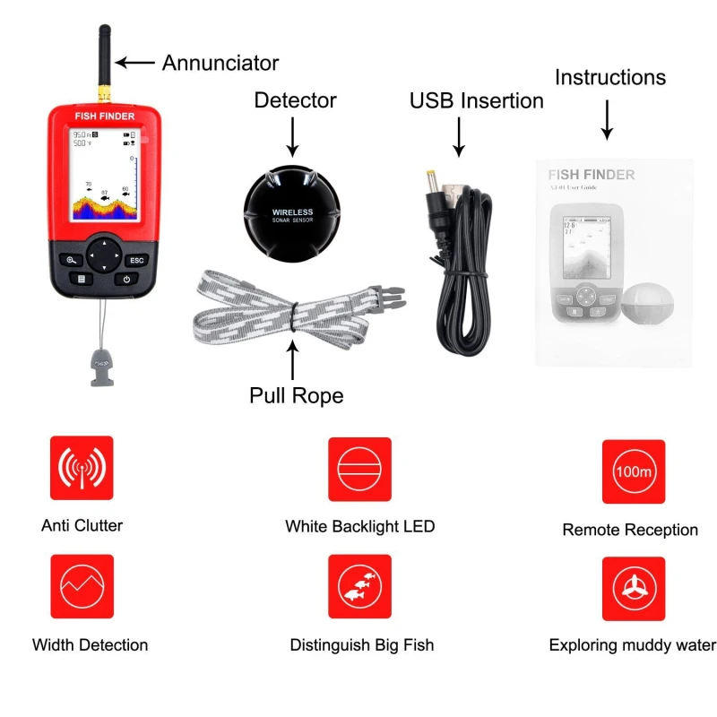 Display Portable fish finder e – Fishing Boat Depth Finder recenzja i cena