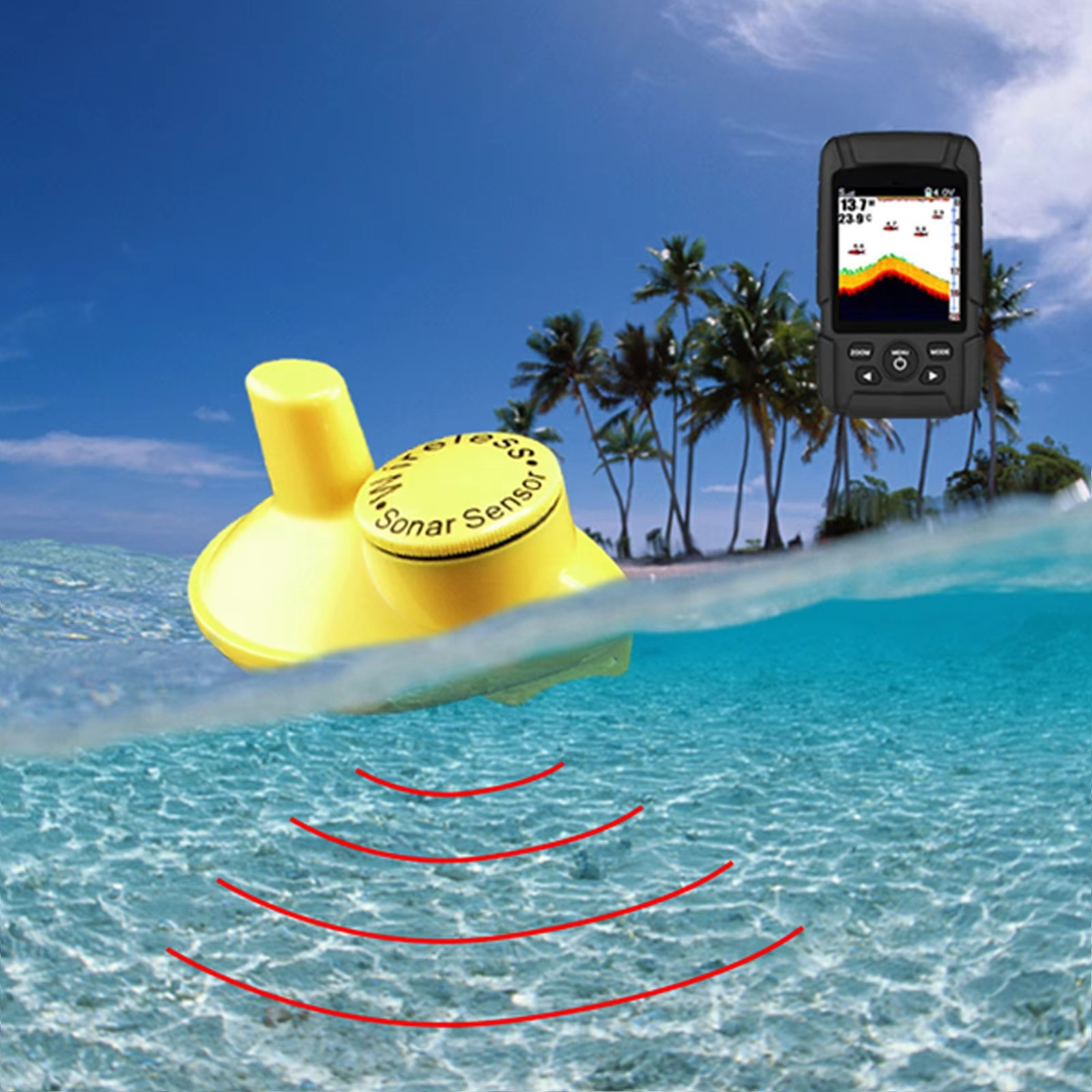 2-in-1 Wireless & Wired Fish F – Fishing Boat Depth Finder recenzja i cena