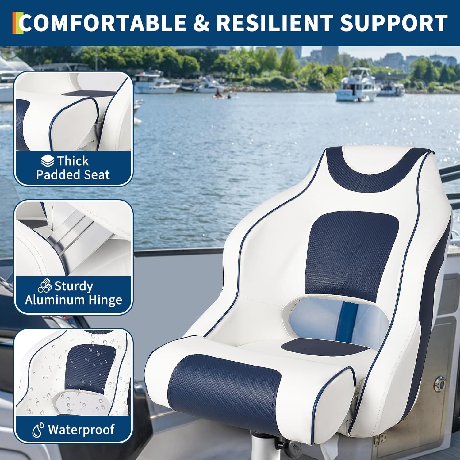 High Back Boat Seat with Flip- – Fishing Boat Aluminum recenzja i cena