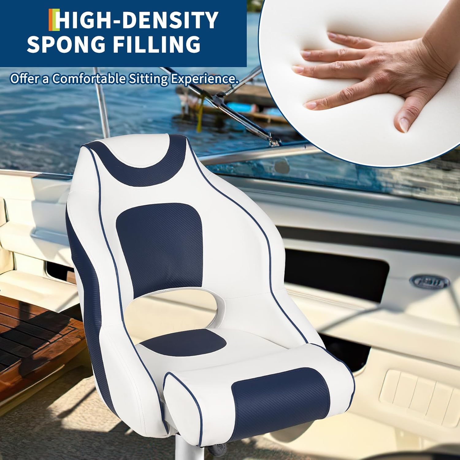 High Back Boat Seat with Flip- – Fishing Boat Aluminum recenzja i cena