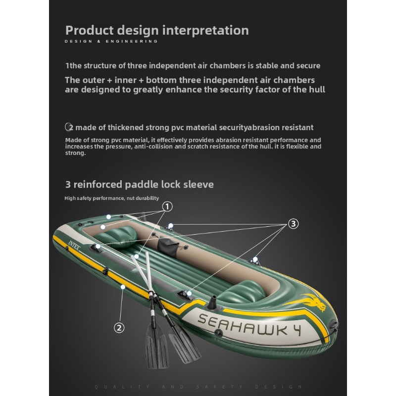 295*137*43cm 3 Person Inflatab – Fishing Boat Paddle recenzja i cena