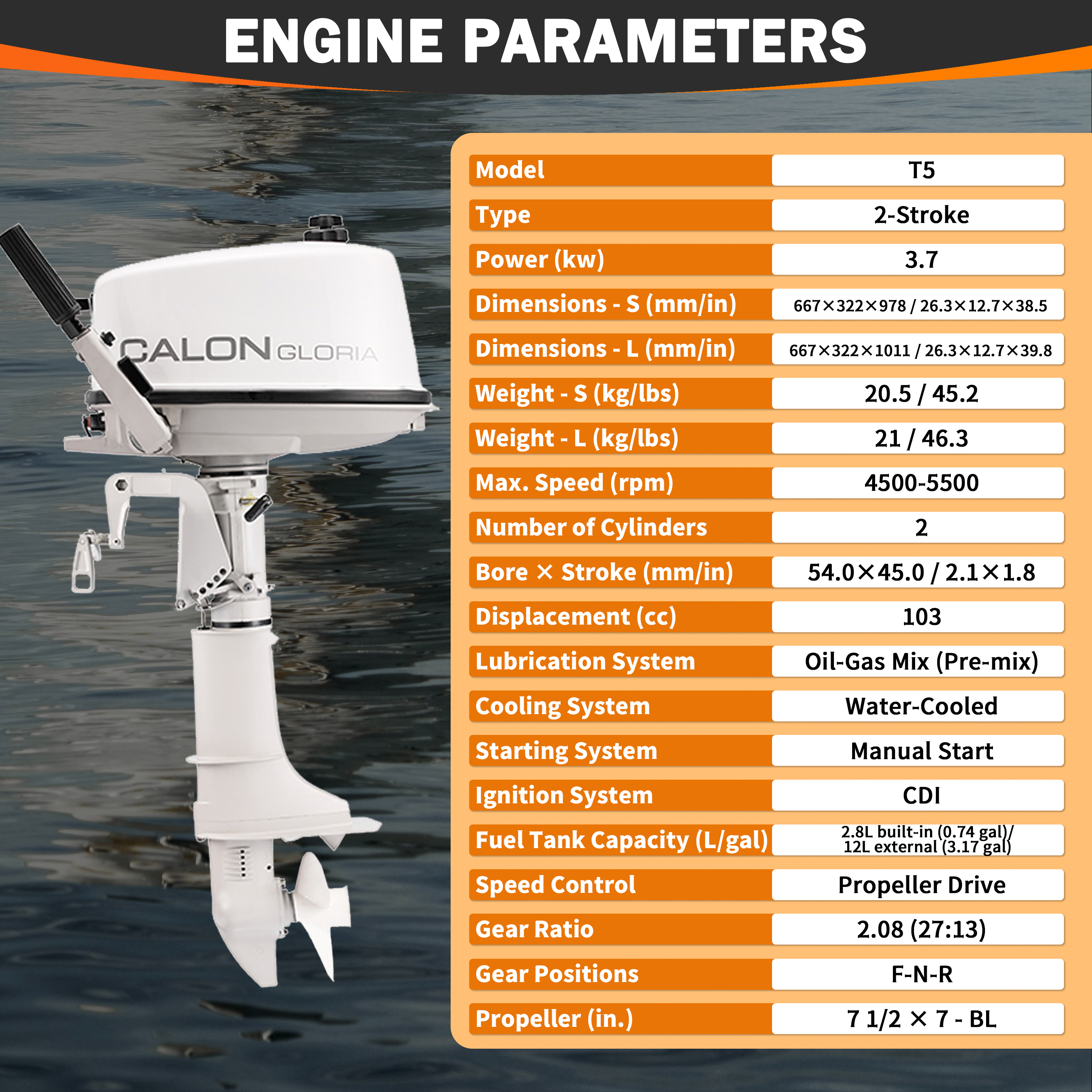 2 Stroke 5HP Calon Outboard Mo – Fishing Boat Outboard Motor recenzja i cena