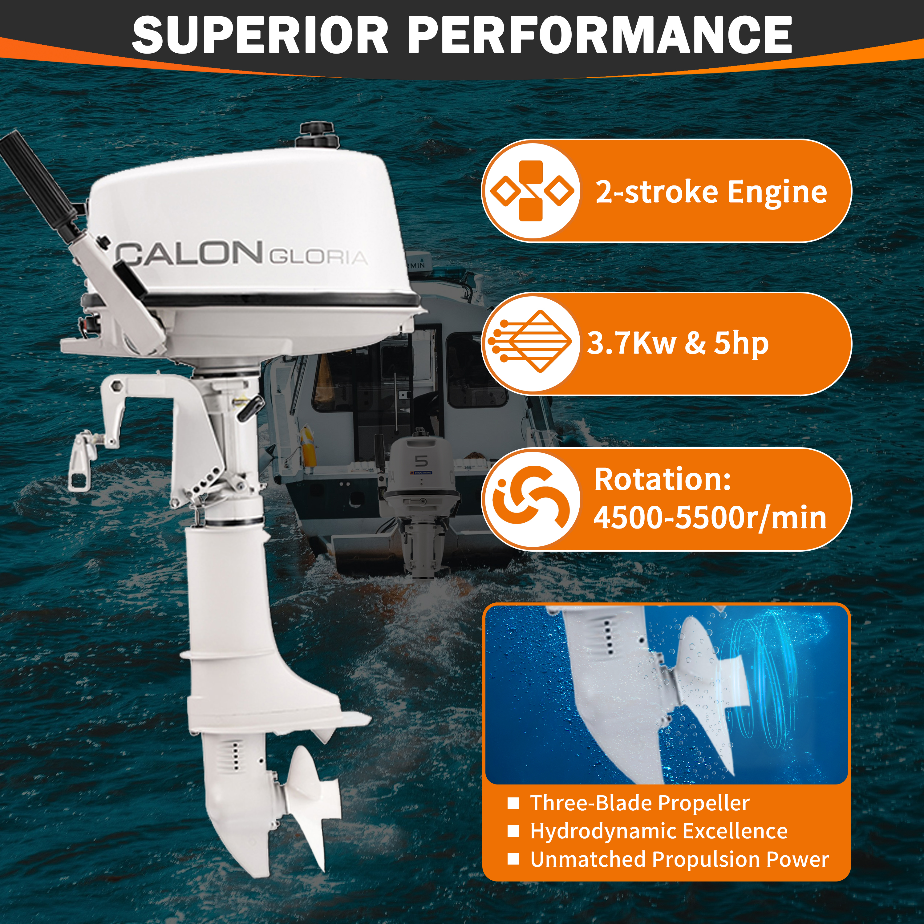 2 Stroke 5HP Calon Outboard Mo – Fishing Boat Outboard Motor recenzja i cena