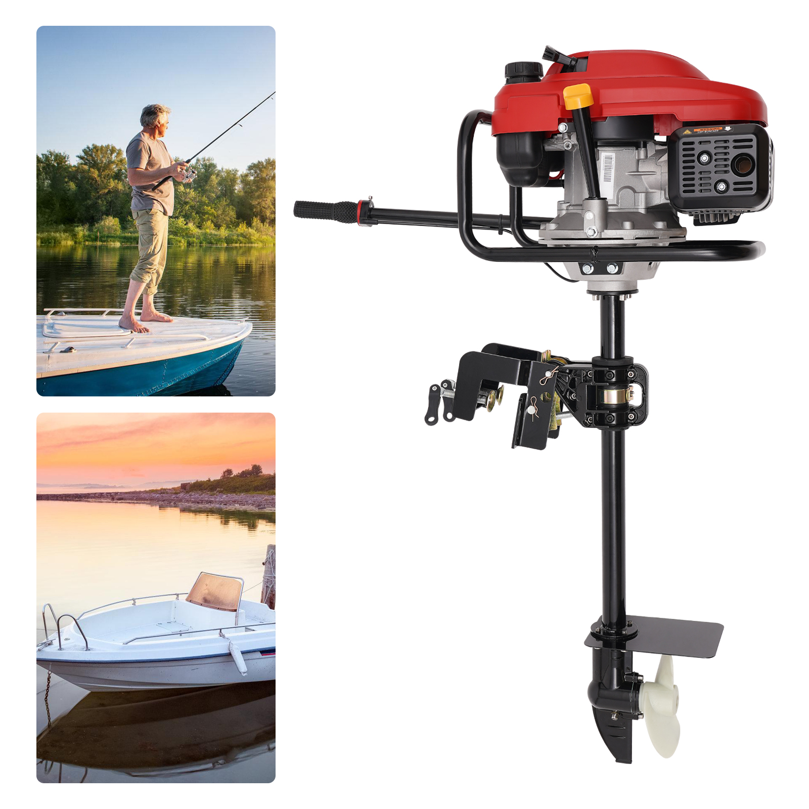 4-Stroke 6HP/7.5HP Gas Powered – Fishing Boat Outboard Motor recenzja i cena