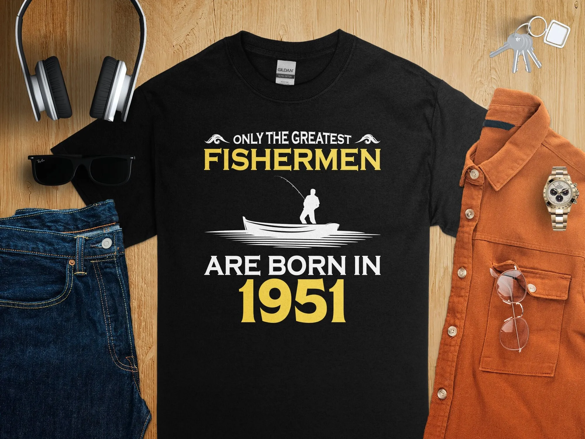 Vintage 1951 Birthday T Shirt  – Fishing Boat Trailer recenzja i cena