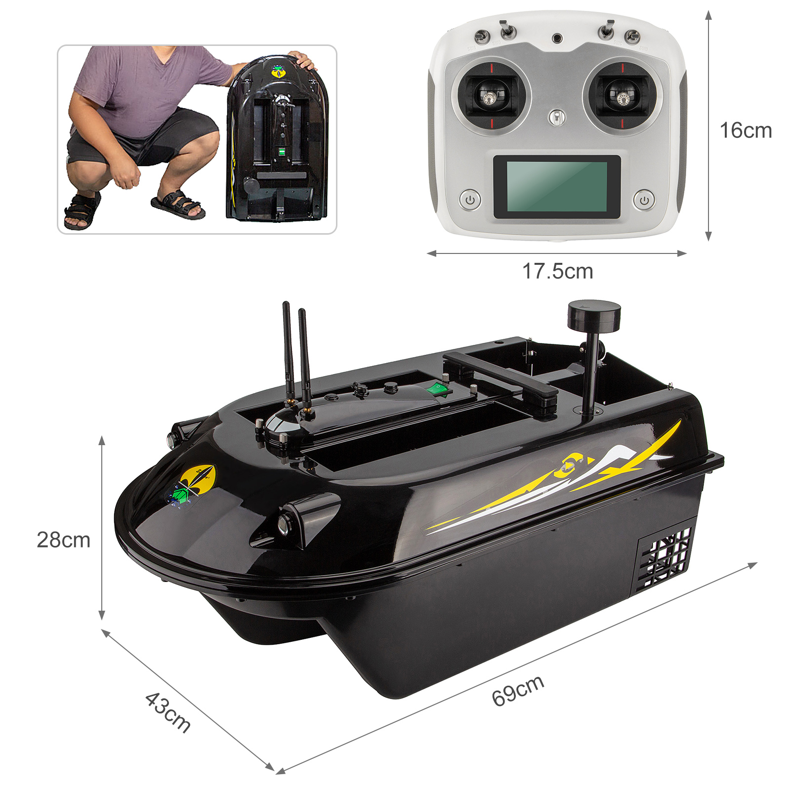 GPS RC Fish Bait Boat 8kg Load – Fishing Boat Gps recenzja i cena
