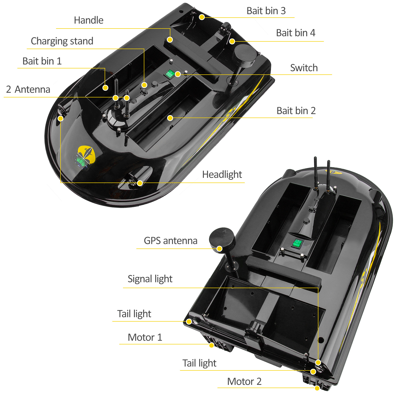 GPS RC Fish Bait Boat 8kg Load – Fishing Boat Gps recenzja i cena