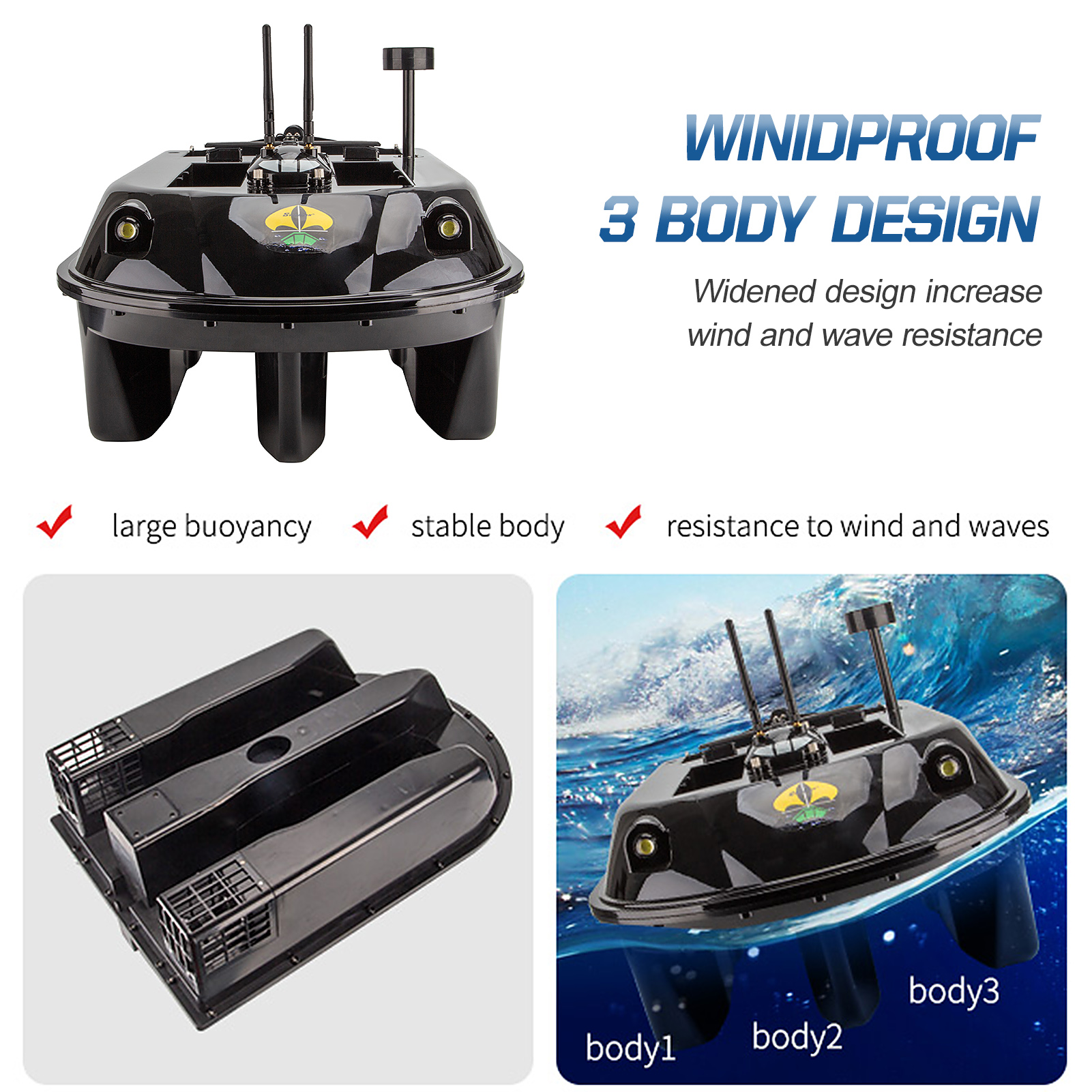 GPS RC Fish Bait Boat 8kg Load – Fishing Boat Gps recenzja i cena