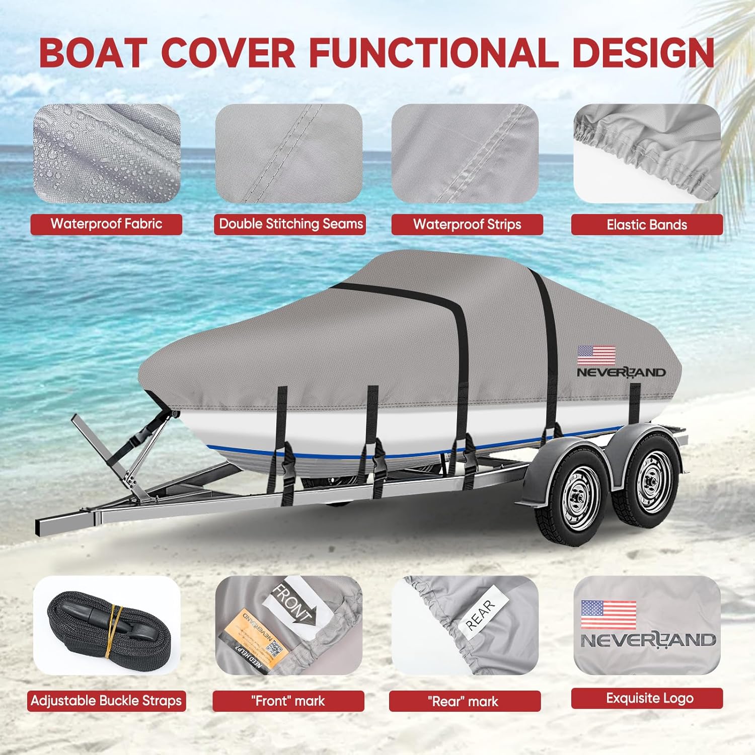 Waterproof Boat Cover 17-19ft  – Fishing Boat Cover recenzja i cena
