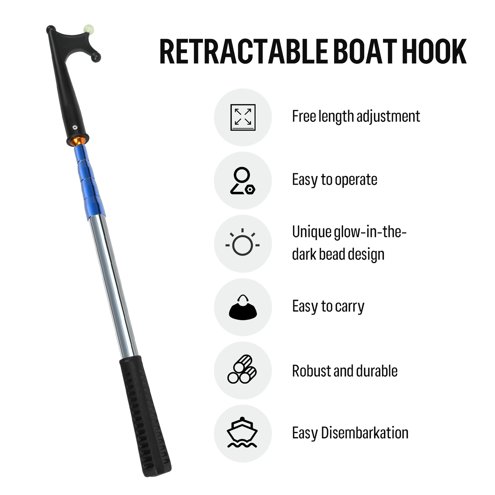SANLIKE Telescoping Boat Hooks – Fishing Boat Oar recenzja i cena