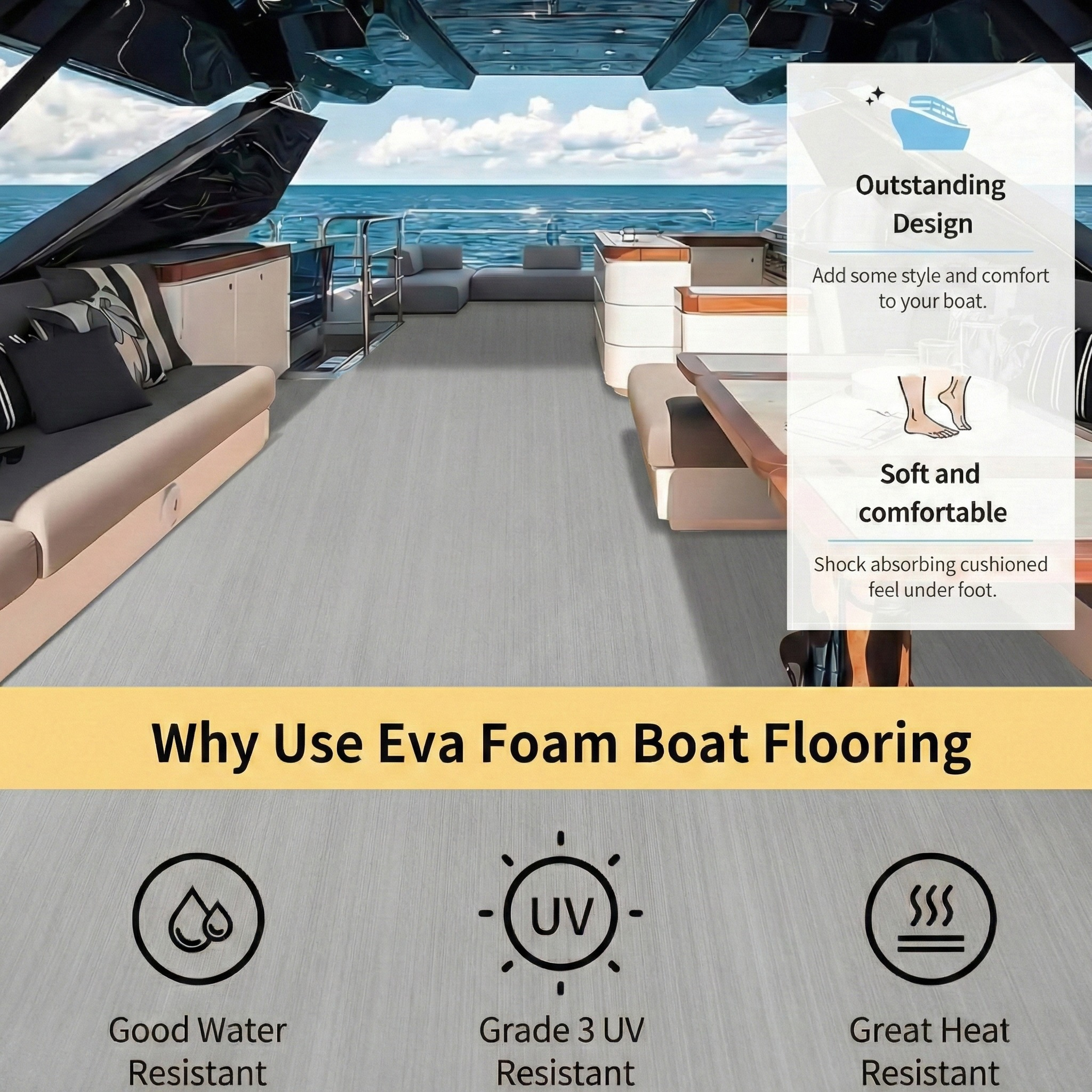 2400*1200*5mm Faux EVA Boat De – Fishing Boat Oar recenzja i cena