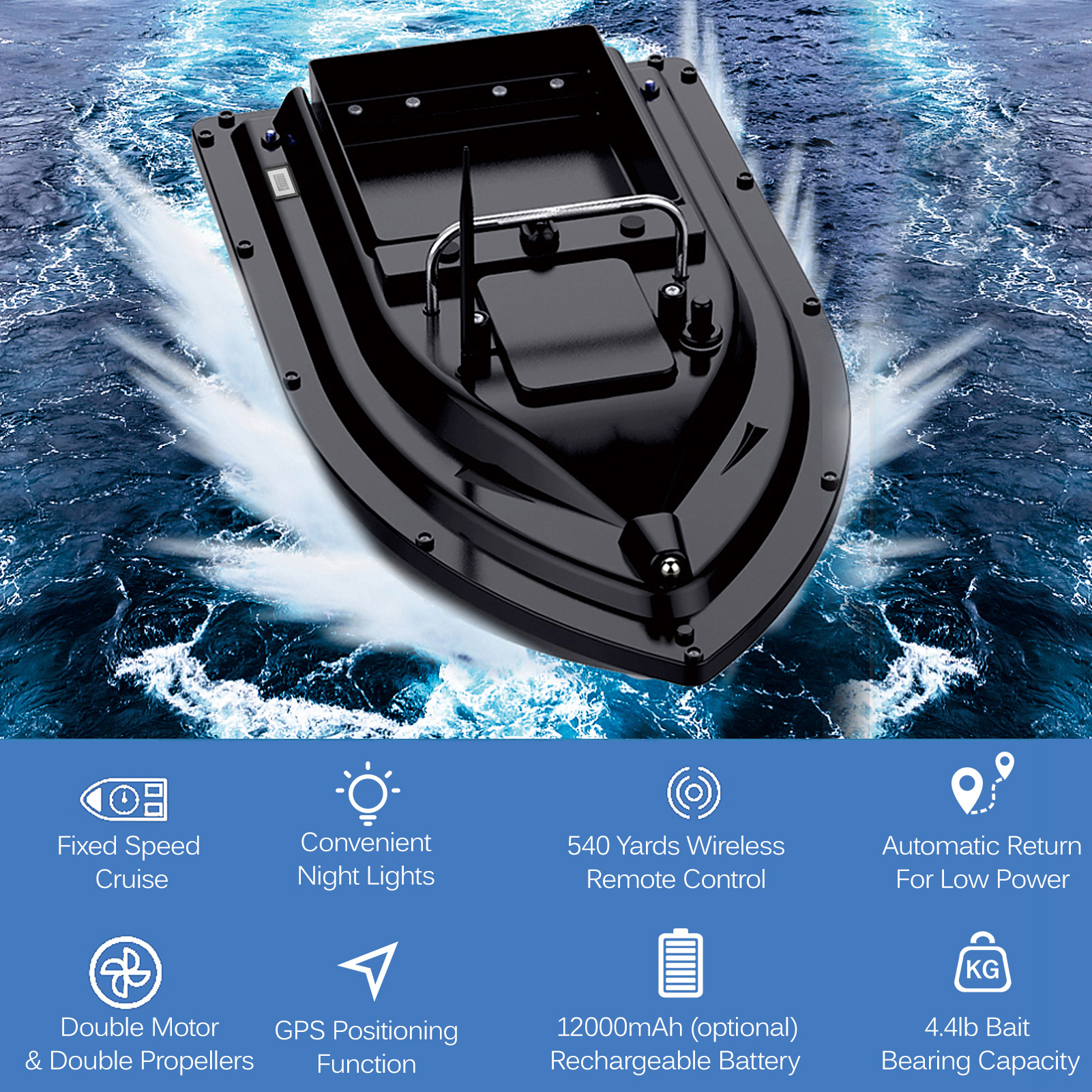 D16E GPS Fishing Bait Boat wit – Fishing Boat Gps recenzja i cena